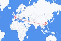 Flyg från Guangzhou, Kina till Carcassonne, Frankrike