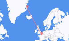 出发地 格陵兰出发地 斯科斯比鬆目的地 法国巴黎的航班