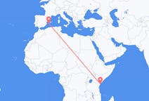 Flyreiser fra Malindi, Kenya til Ibiza, Spania