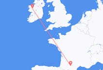 Flyg från Knock, County Mayo, Irland till Toulouse, Frankrike