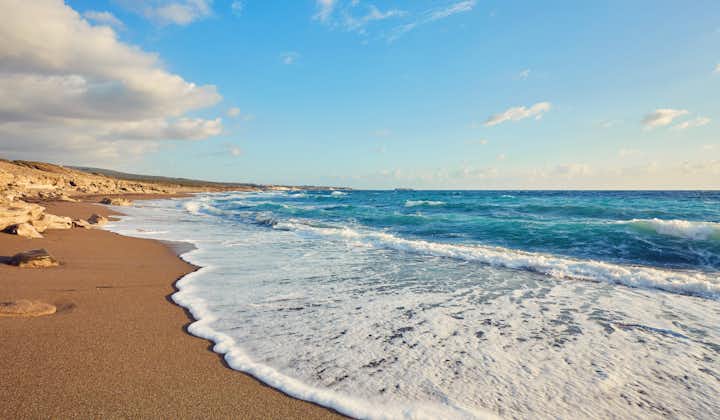 Photo of beautiful Lara Beach in Paphos district, Cyprus.
