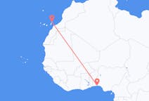从拉哥斯飞往兰萨罗特岛的航班