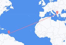 Flyreiser fra Tobago, Trinidad og Tobago til Kastoria regionale enhet, Hellas