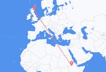 Flyreiser fra Bahir Dar, Etiopia til Aberdeen, Skottland