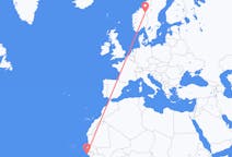 Flyg från Cap Skiring, Senegal till Röros, Norge