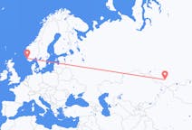 Fly fra Gorno-Altaysk til Stavanger