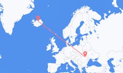 ルーマニアのスチャバから、アイスランドのアークレイリ行きフライト