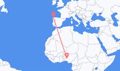 Flyg från Ilorin, Nigeria till La Coruña, Spanien