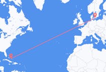 Flüge von Georgstadt, die Bahamas nach Malmö, Schweden