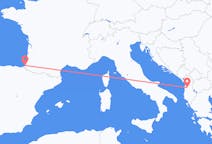 Loty z Tirana, Albania do Biarritz, Francja