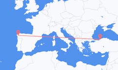Flyrejser fra Zonguldak til Santiago de Compostela