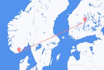 Flyg från Jyväskylä till Kristiansand