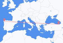 Flyg från Santiago de Compostela, Spanien till Trabzon, Turkiet