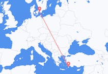 Vluchten van Rhodos, Griekenland naar Malmö, Zweden