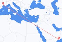 Loty z Salala w Omanie do Montpellier we Francji