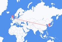 Flyreiser fra Fukuoka, Japan til Durham, England, England