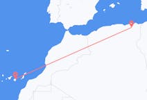 出发地 阿尔及利亚出发地 君士坦丁目的地 西班牙拉斯帕尔马斯的航班