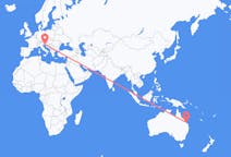 Flyrejser fra Gladstone, Australien til Rijeka, Kroatien