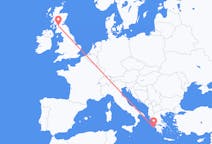Flights from Zakynthos Island in Greece to Glasgow in Scotland