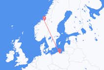 Lennot Trondheimista Gdańskiin