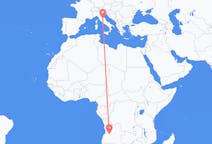 Flyrejser fra Huambo, Angola til Perugia, Italien