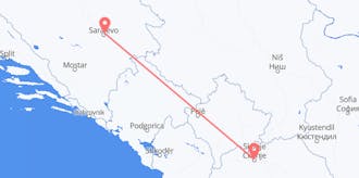 เที่ยวบินจากบอสเนียและเฮอร์เซโกวีนาไปจนถึงมาซิโดเนียตอนเหนือ