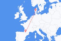 Flights from Lourdes in France to Billund in Denmark