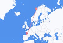 Vluchten van Bodø naar San Sebastian