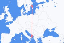 Loty z Visby (Dania), Szwecja do Brindisi, Włochy