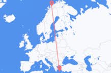 Flyrejser fra Bardufoss, Norge til Santorini, Grækenland