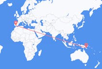 Flyreiser fra Popondetta, Papua Ny-Guinea til Sevilla, Spania
