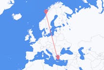 ノルウェーのから サンドネショエン、ギリシャのへ サントリーニ島フライト