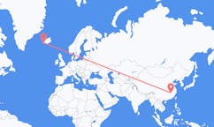 Flyreiser fra byen Nanchang, Kina til byen Reykjavik, Island