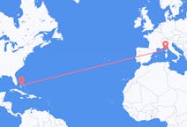 Flyreiser fra Nassau, Bahamas til Calvi, Frankrike