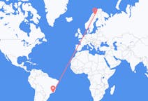 Flyrejser fra Rio de Janeiro, Brasilien til Kiruna, Sverige
