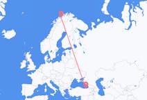Flyg från Sørkjosen, Norge till Trabzon, Turkiet