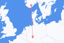 Vluchten van Kristiansand, Noorwegen naar Frankfurt, Duitsland