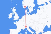 Flights from Kristiansand to Genoa