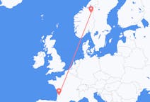 Flights from Røros, Norway to Bordeaux, France