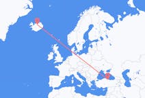 Vluchten van Samsun, Turkije naar Akureyri, IJsland