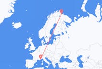 Flyreiser fra Kirkenes, Norge til Nice, Frankrike