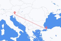 トルコのから イスタンブール、スロベニアのへ リュブリャナフライト