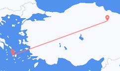 Flights from Tokat, Turkey to Parikia, Greece