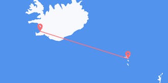 Flüge von Island nach die Färöer Inseln