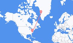 Flyg från Fayetteville, North Carolina, USA till Ilulissat, Grönland