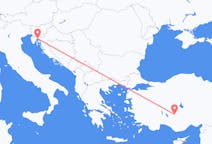 Vluchten van Rijeka, Kroatië naar Konya, Turkije