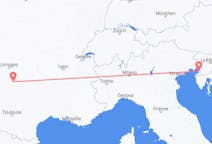 Flyreiser fra Brive-la-Gaillarde, Frankrike til Trieste, Italia