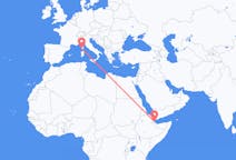 Flyg från Balbala, Djibouti till Ajaccio, Frankrike