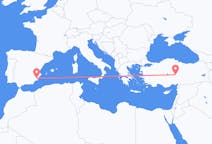 터키 카이세리에서 출발해 스페인 무르시아로(으)로 가는 항공편