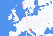 出发地 挪威出发地 海宁格松目的地 意大利安科納的航班